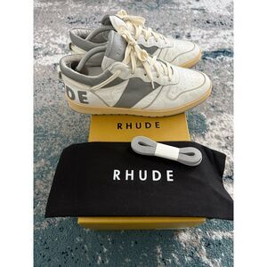 Size 44EU/11US - Rhude Rhecess White/Grey Distressed Low Tops🩶 RETAIL $600!